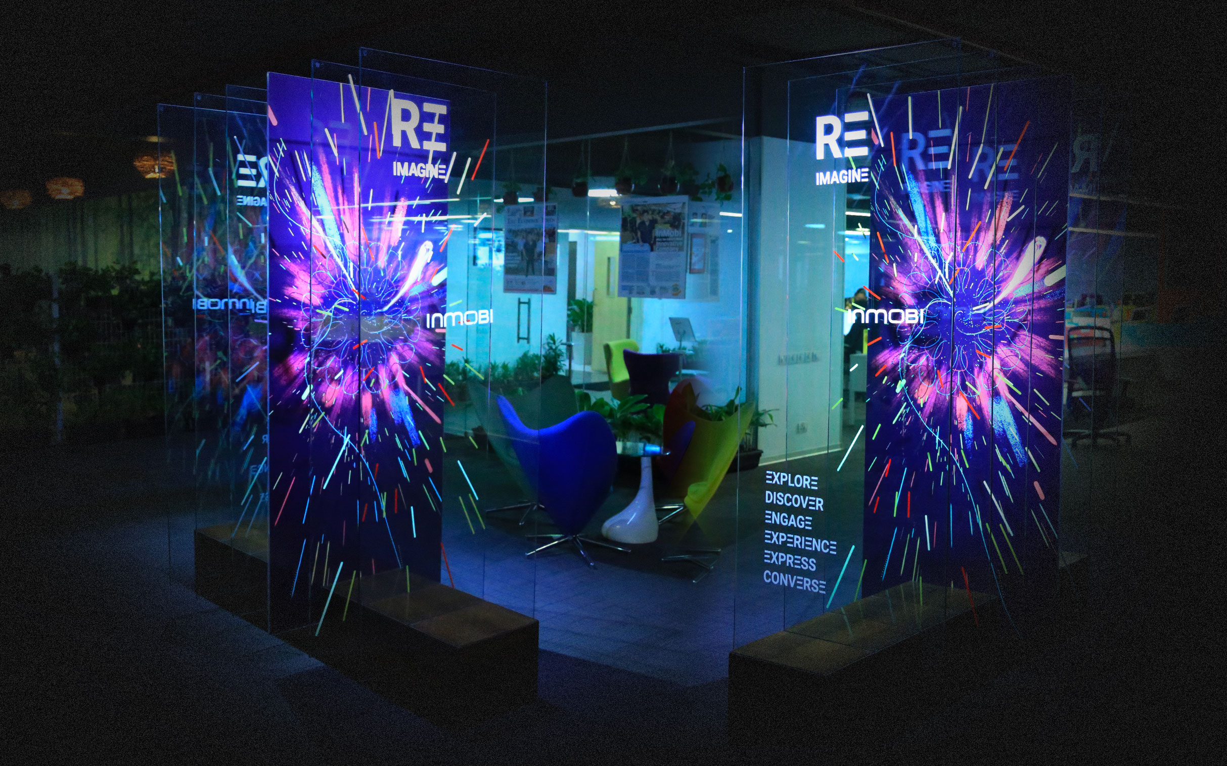 Reimagine — dual-sided multi-layered glass installation