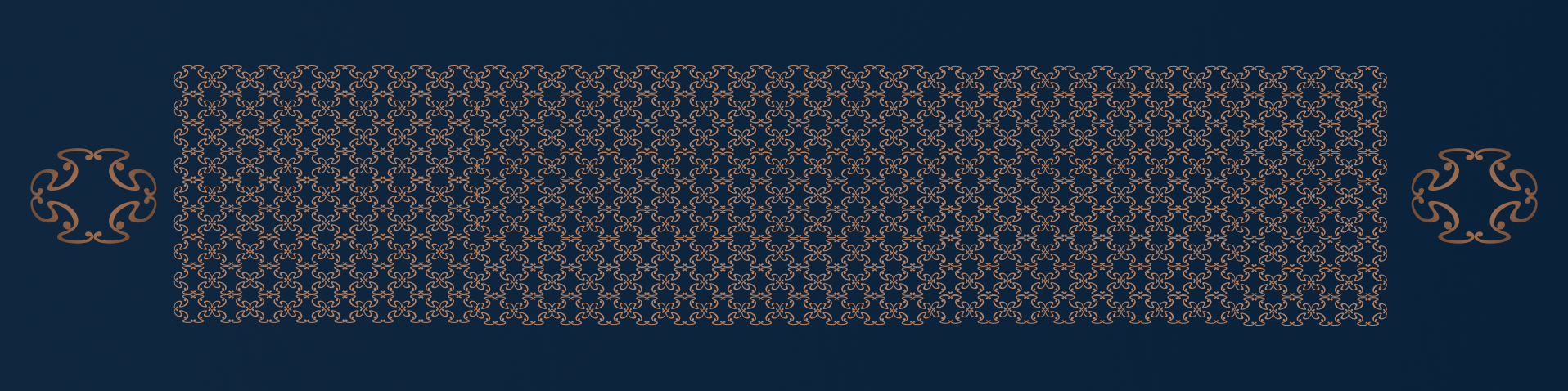 Saagis ornamental pattern in copper on navy